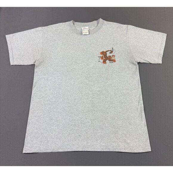 Rare Vintage 90s Disney Tigger Winnie The Pooh Gray Shirt Cartoon Art Medium Tee - Picture 2 of 11